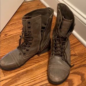 Steve Madden Charcoal Gray Combat Boots